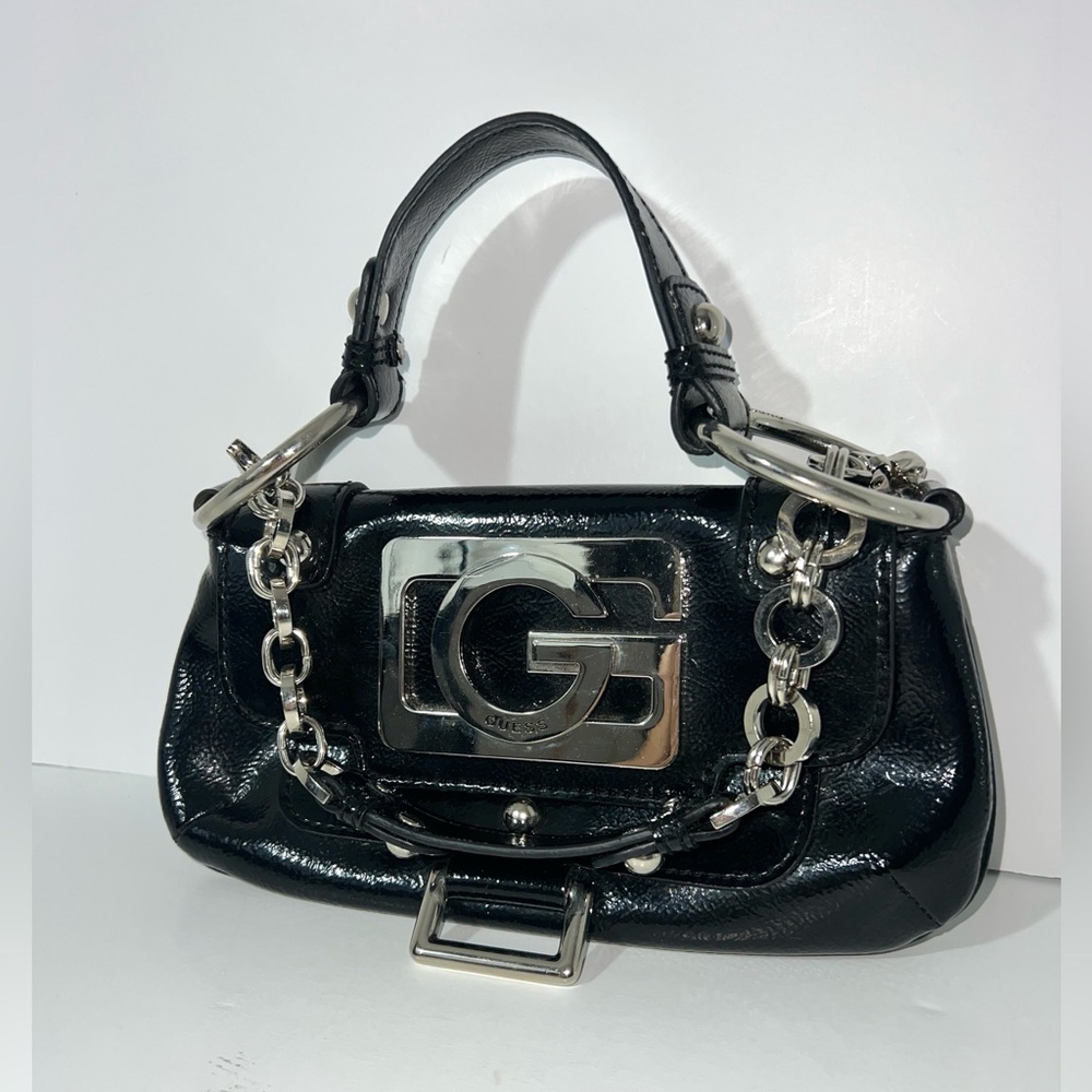 Guess Y2K black purse chunky chains